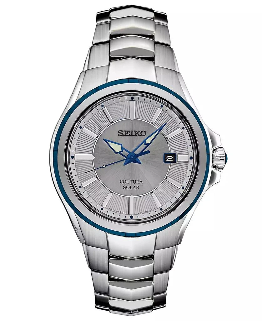 商品Seiko|Men's Coutura Solar Gray Stainless Steel Bracelet Watch 42.5mm,价格¥2222,第1张图片