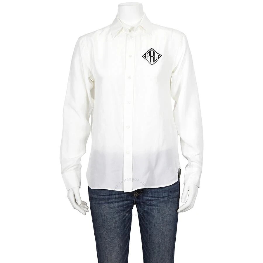 商品Ralph Lauren|Ladies White Silk Broadcloth Shirt,价格¥560,第1张图片