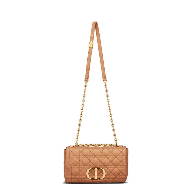 商品Dior|【预售3-7天】DIOR/迪奥 21秋冬CARO系列 女士中号琥珀色柔软牛皮革藤格纹CD扣翻盖斜挎单肩链条包M9242UWHC_M43U,价格¥32168,第6张图片详细描述