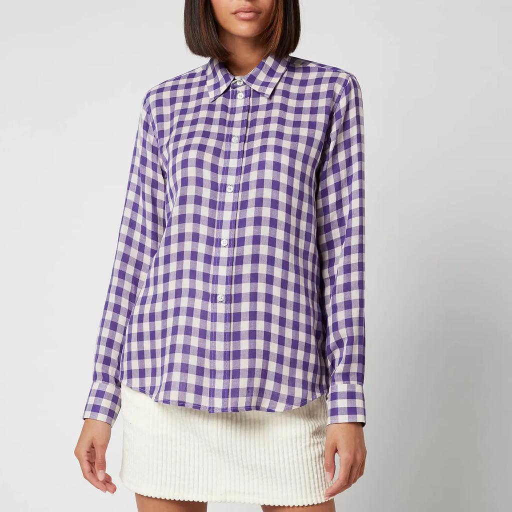 AMI Women's Classic Gingham Shirt - Violet商品第1张图片规格展示