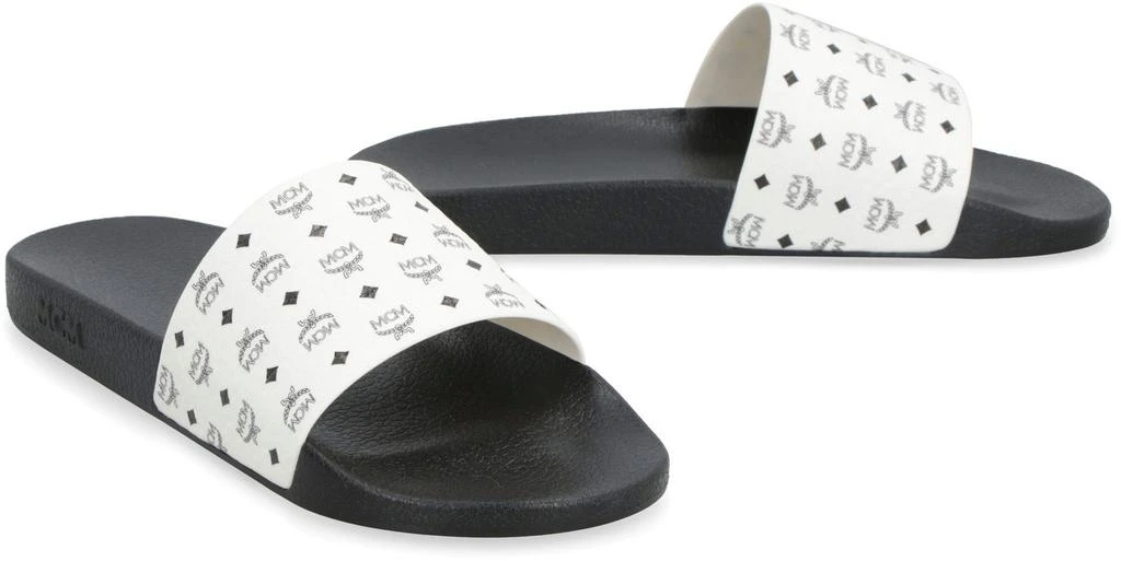 商品MCM|MCM Allover Logo Printed Slip-On Slides,价格¥1179,第4张图片详细描述