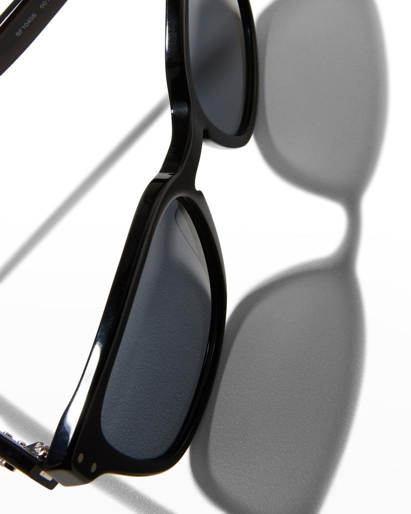 Men's Double Gancini Square Sunglasses商品第5张图片规格展示
