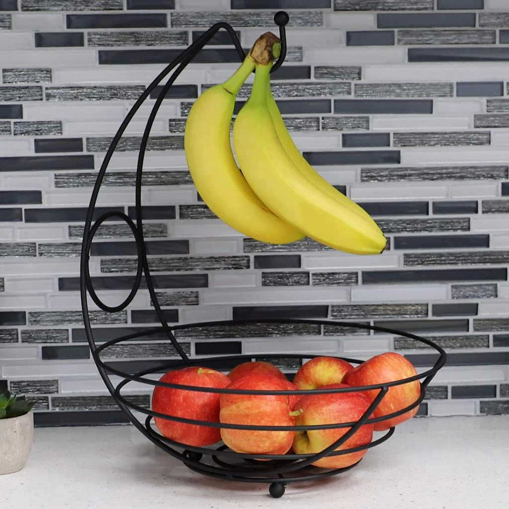 商品Home Basics|Home Basics Wire Collection Fruit Bowl with Banana Tree, Black,价格¥147,第4张图片详细描述