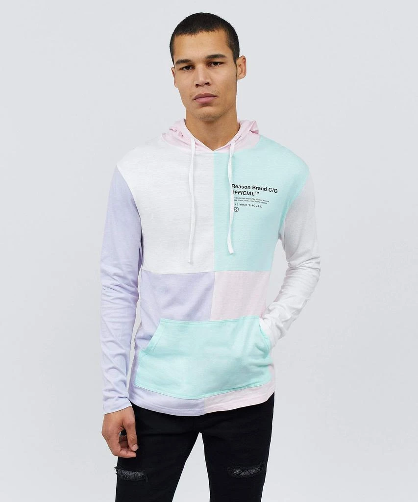 商品Reason Clothing|Color Block Long Sleeve Light Pastel Hoodie,价格¥75,第1张图片