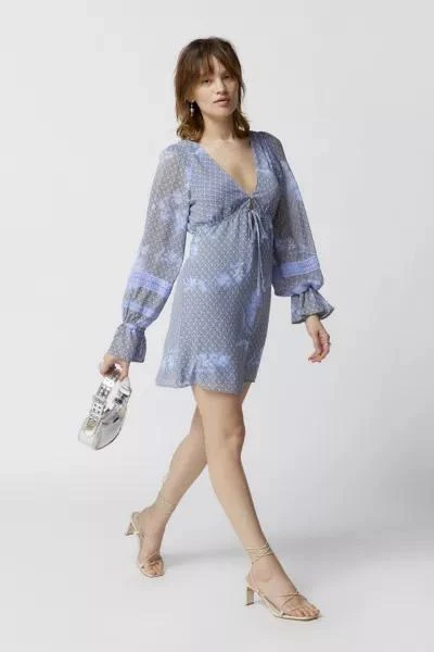 UO Charlene Printed Long Sleeve Mini Dress 商品