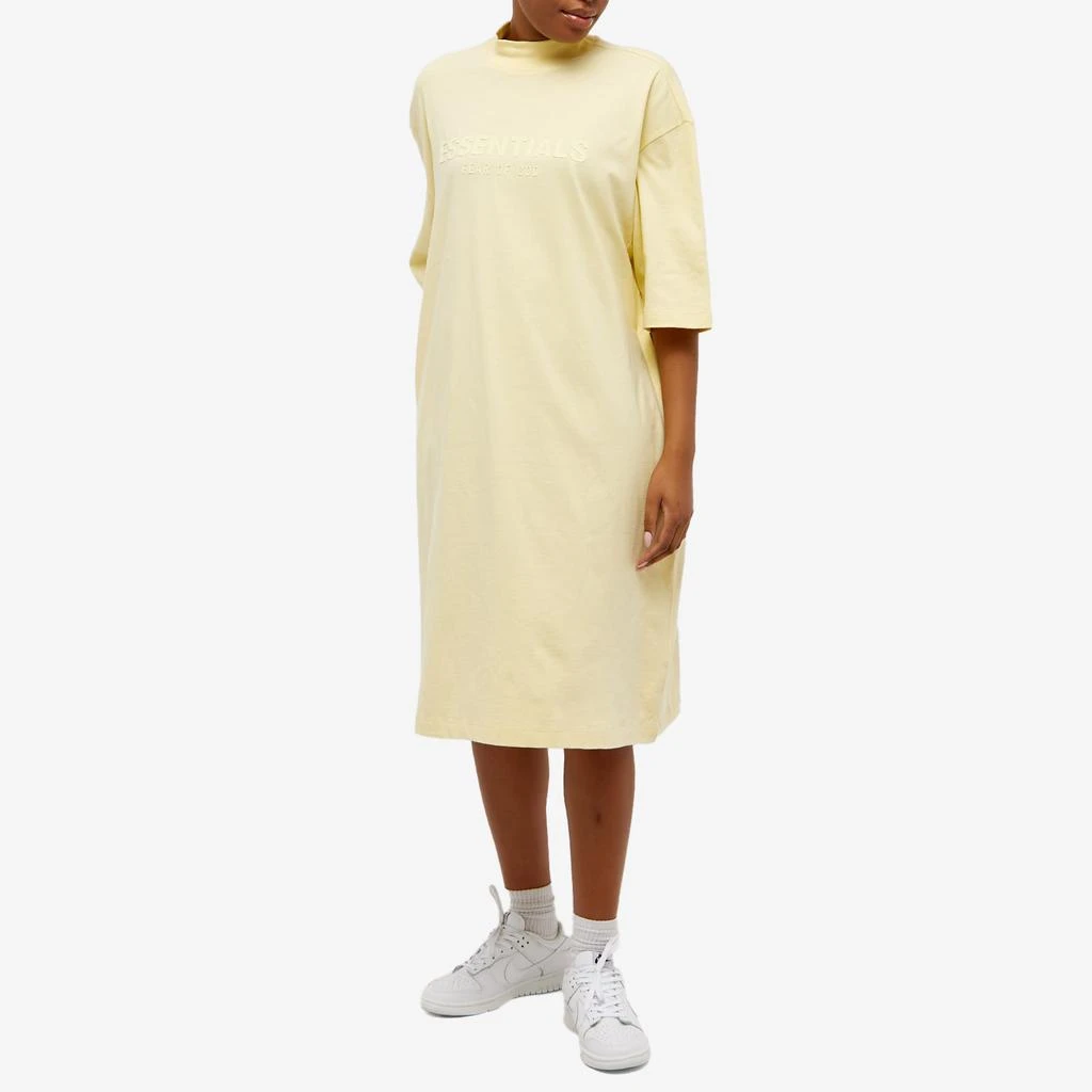 商品Essentials|Fear of God ESSENTIALS Short Sleeve Logo Dress - Canary,价格¥265,第4张图片详细描述