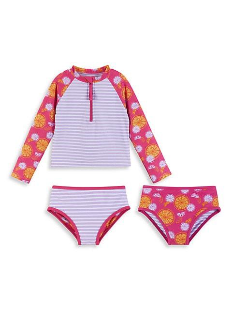 Little Girl's 2-Piece Rashguard Swim Set商品第1张图片规格展示