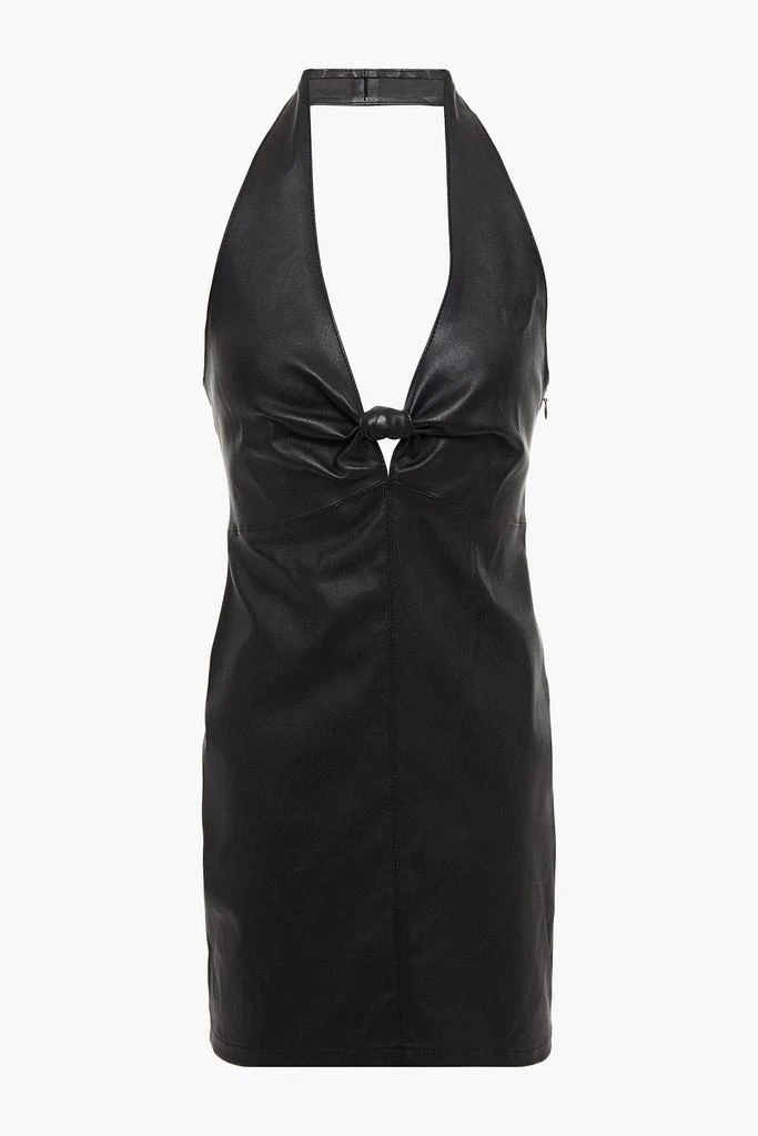 商品Alexander Wang|Knotted leather halterneck mini dress,价格¥3742,第3张图片详细描述