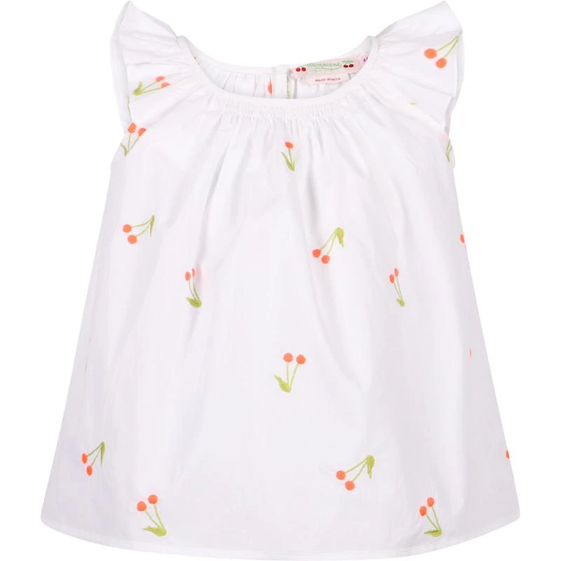商品Bonpoint|Embroidered cherries flared top in white,价格¥854,第1张图片