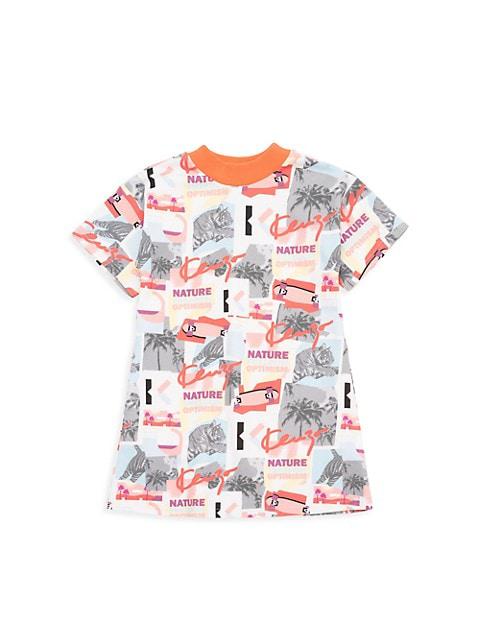 Little Girl's & Girl's Collage Print T-Shirt Dress商品第1张图片规格展示