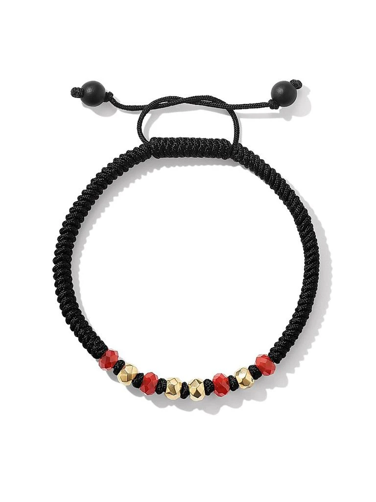 商品David Yurman|Fortune Woven Black Nylon Bracelet with Black Onyx and 18K Yellow Gold,价格¥5881,第1张图片