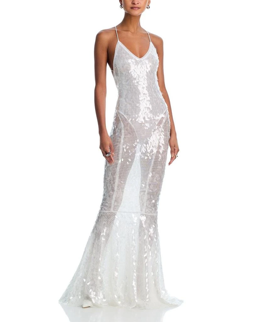 商品Norma Kamali|Low Back Fara Slip Fishtail Gown,价格¥4047,第1张图片