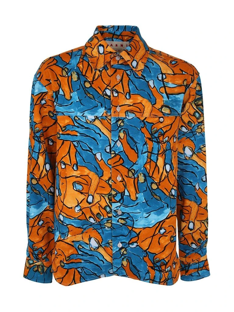 商品Marni|Marni Hand Graphic Printed Long-Sleeved Shirt,价格¥4092,第1张图片