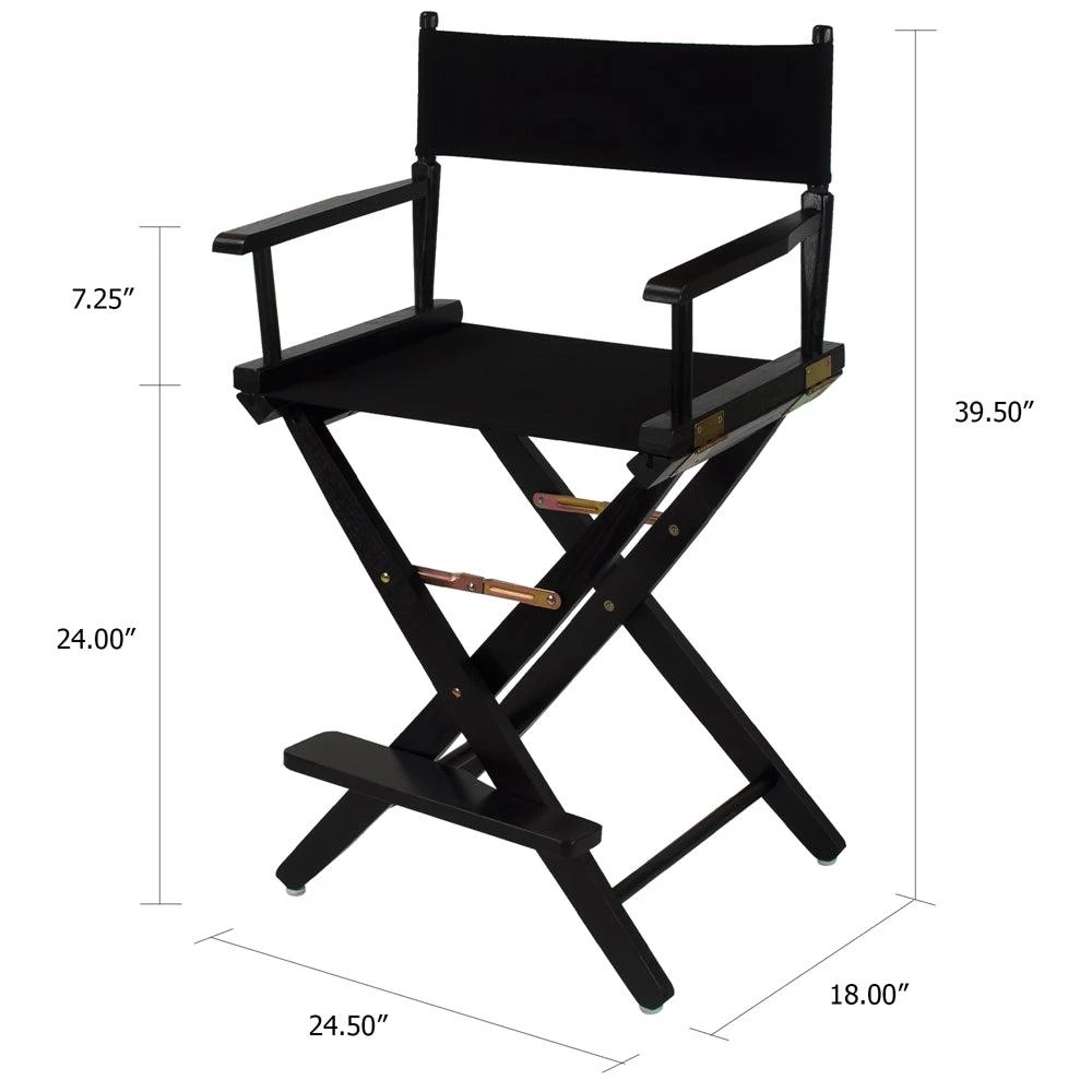 商品American Trails|Extra-Wide Premium 24"  Directors Chair Black Frame W/Black Color Cover,价格¥1061,第5张图片详细描述