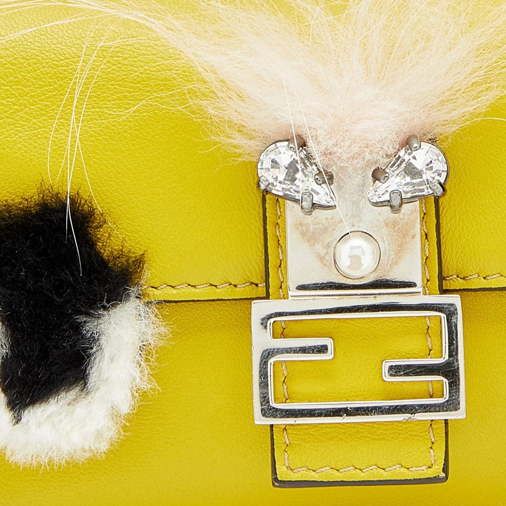 商品[二手商品] Fendi|Fendi Yellow Leather And Fur Micro Monster Baguette,价格¥2205,第5张图片详细描述