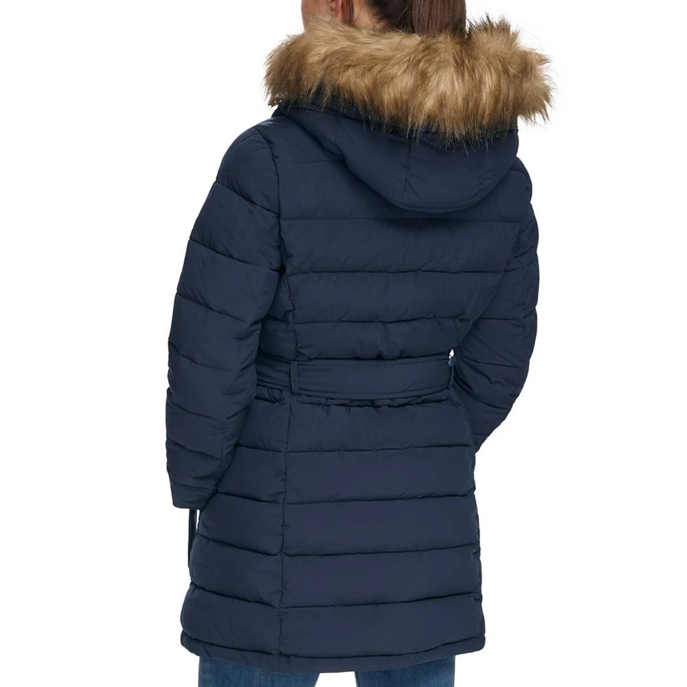 商品Tommy Hilfiger|Women's Belted Faux-Fur-Trim Hooded Puffer Coat, Created for Macy's,价格¥1123,第4张图片详细描述