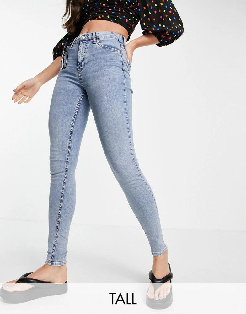 商品Topshop|Topshop Tall Jamie jeans with abraded pocket in bleach,价格¥251,第1张图片