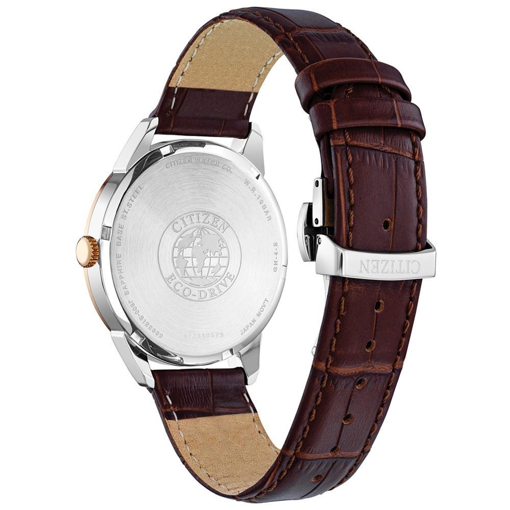 商品Citizen|Eco-Drive Men's Corso Brown Leather Strap Watch 40mm,价格¥1879,第5张图片详细描述