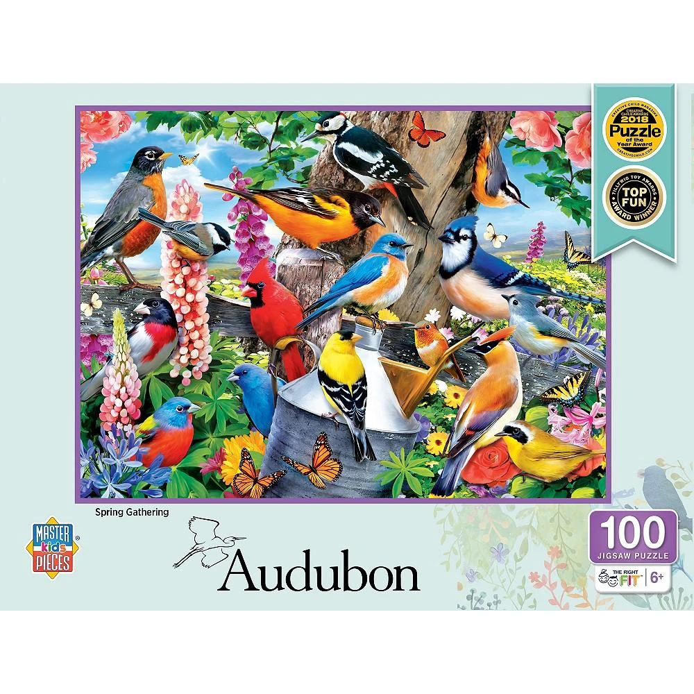 商品MasterPieces Puzzles|Audubon - Spring Gathering 100 Piece Kids Jigsaw Puzzle,价格¥134,第2张图片详细描述