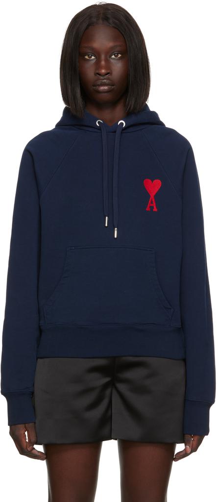 SSENSE Exclusive Navy Ami de Cœur Hoodie商品第1张图片规格展示