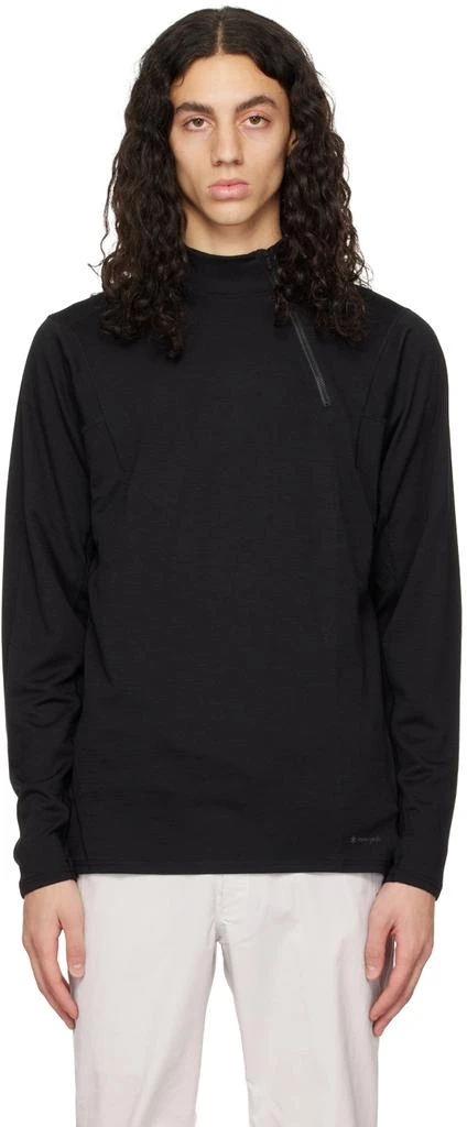 商品Snow Peak|Black Half-Zip Sweater,价格¥440,第1张图片