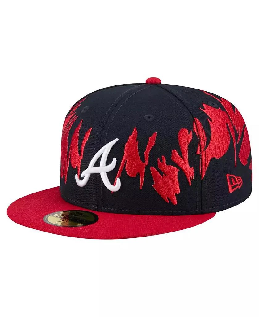 商品New Era|Men's Navy/Red Atlanta Braves Retro Pattern 59FIFTY Fitted Hat,价格¥376,第1张图片