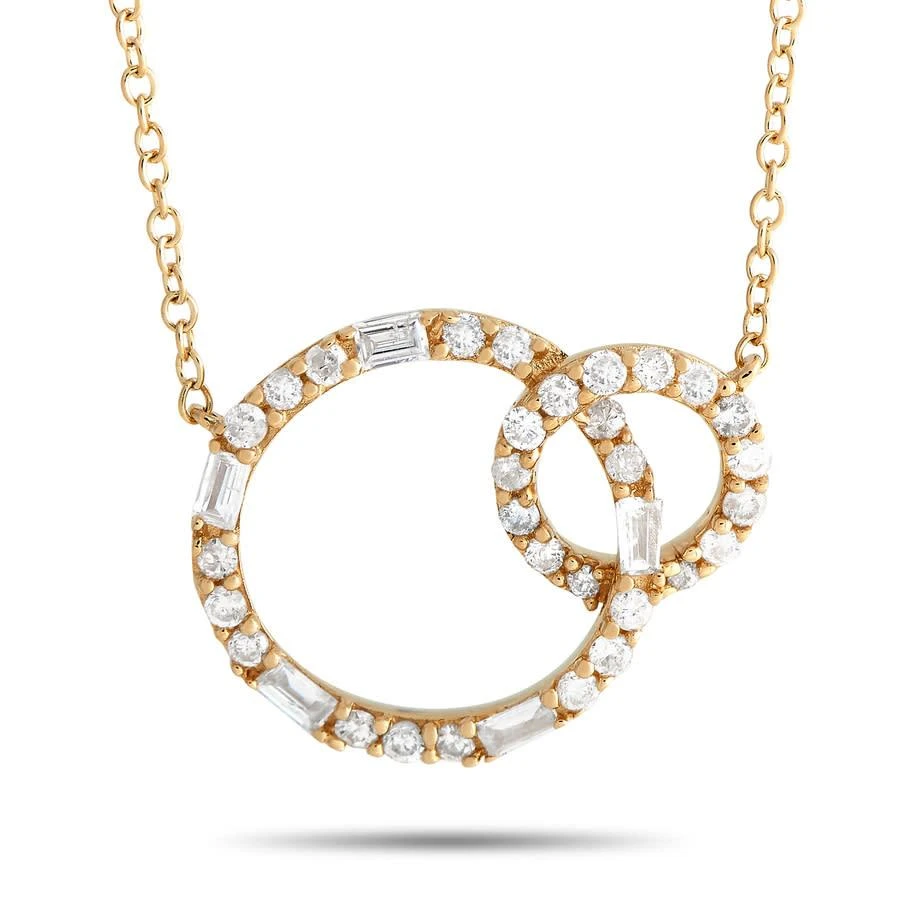 商品LB Exclusive|14K Yellow Gold 0.25ct Diamond Interlocking Circle Necklace,价格¥2414,第1张图片
