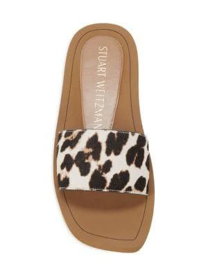 Women's Delilah Leopard-Print Calf Hair Slides 商品