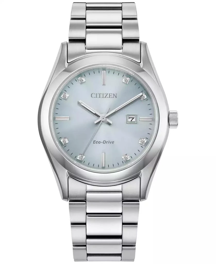 商品Citizen|Eco-Drive Women's Sport Luxury Diamond Accent Stainless Steel Bracelet Watch 33mm,价格¥2575,第1张图片