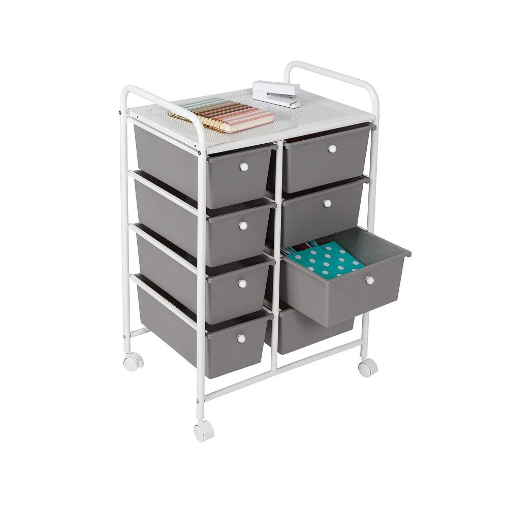 商品Honey Can Do|Metal Rolling Cart with 8 Plastic Storage Drawers,价格¥1146,第5张图片详细描述