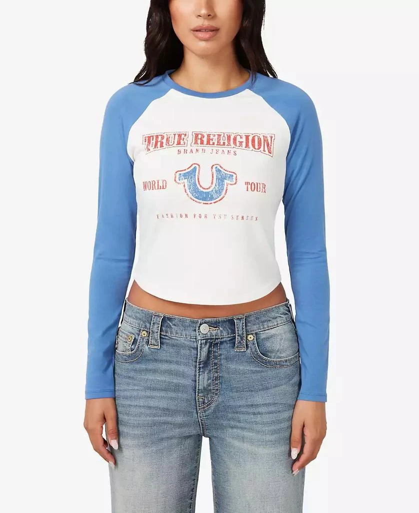 商品True Religion|Women's Vintage-Style Contrast Raglan Top,价格¥405,第1张图片