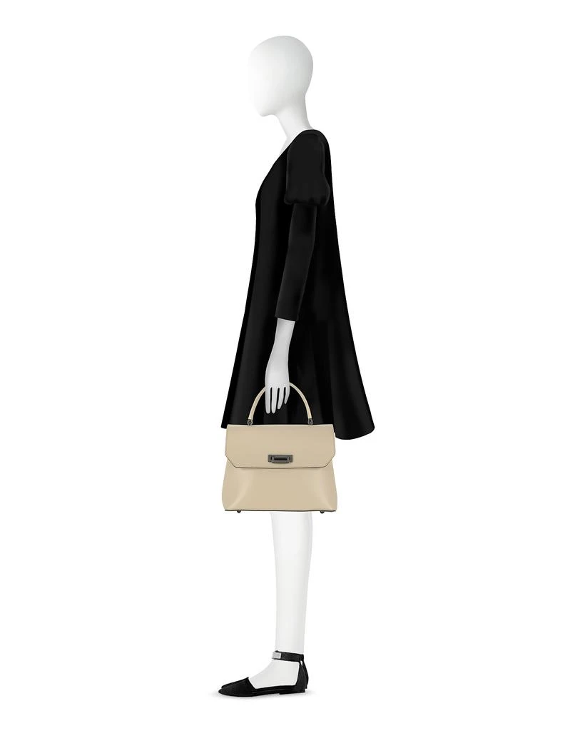 商品Le Parmentier|Le Parmentier Lutece 中号裸色皮革顶柄挎包,价格¥710,第3张图片详细描述