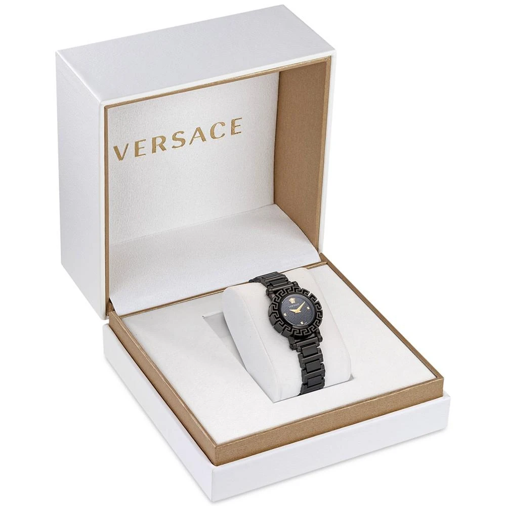 商品Versace|Women's Swiss Greca Glam Black Ion Plated Stainless Steel Bracelet Watch 30mm,价格¥9989,第4张图片详细描述