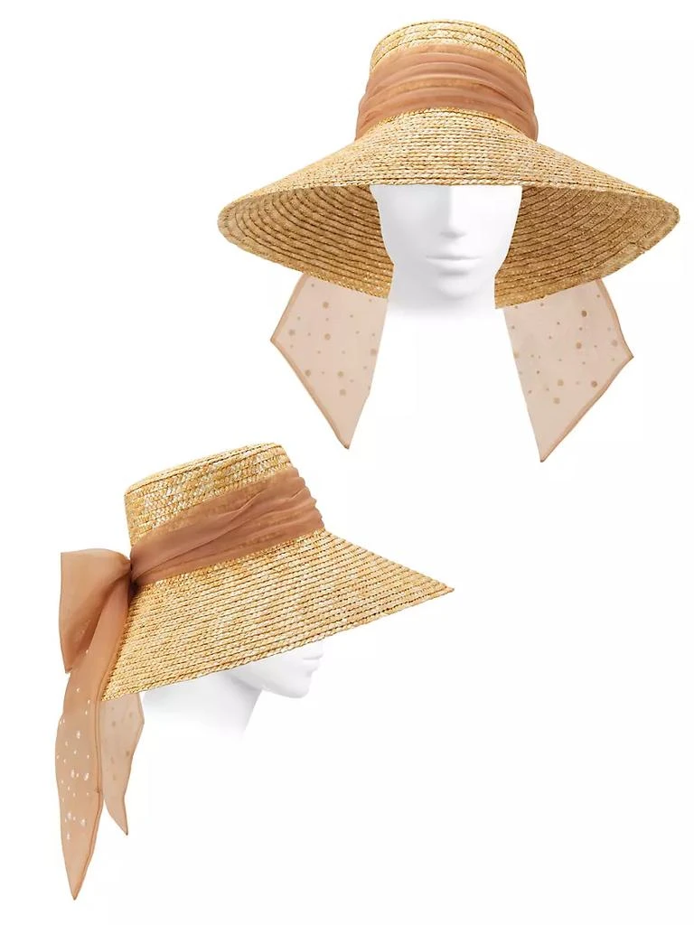 商品Eugenia Kim|Mirabel Faux Pearl-Embellished Ribbon Straw Hat,价格¥3642,第3张图片详细描述