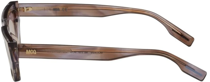 商品Alexander McQueen|Brown Rectangular Sunglasses,价格¥673,第3张图片详细描述