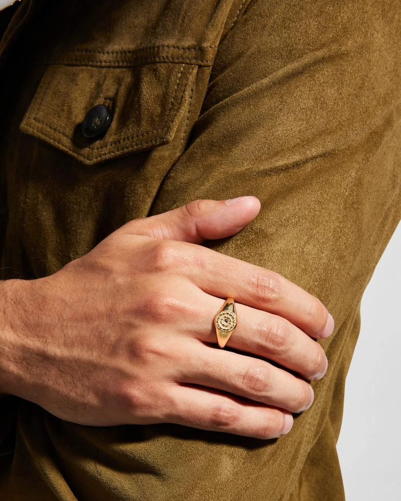商品Marco Dal Maso|Men's Yellow Gold Icon Signet Ring with Single Black Diamond,价格¥22842,第2张图片详细描述