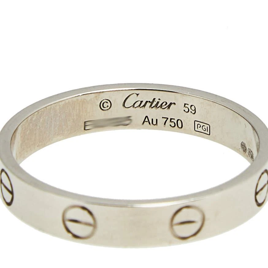 Cartier Love 18K White Gold Narrow Wedding Band Ring Size 59 商品