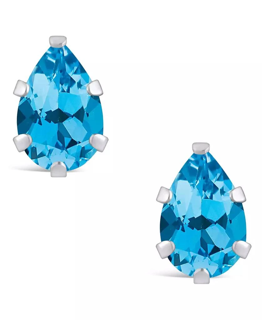 商品Macy's|Gemstone Stud Earrings in 10k White Gold,价格¥743,第3张图片详细描述