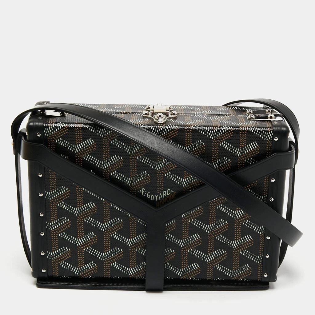 商品[二手商品] Goyard|Goyard Black Goyardine Coated Canvas and Leather Minaudière Trunk Bag,价格¥15266,第1张图片