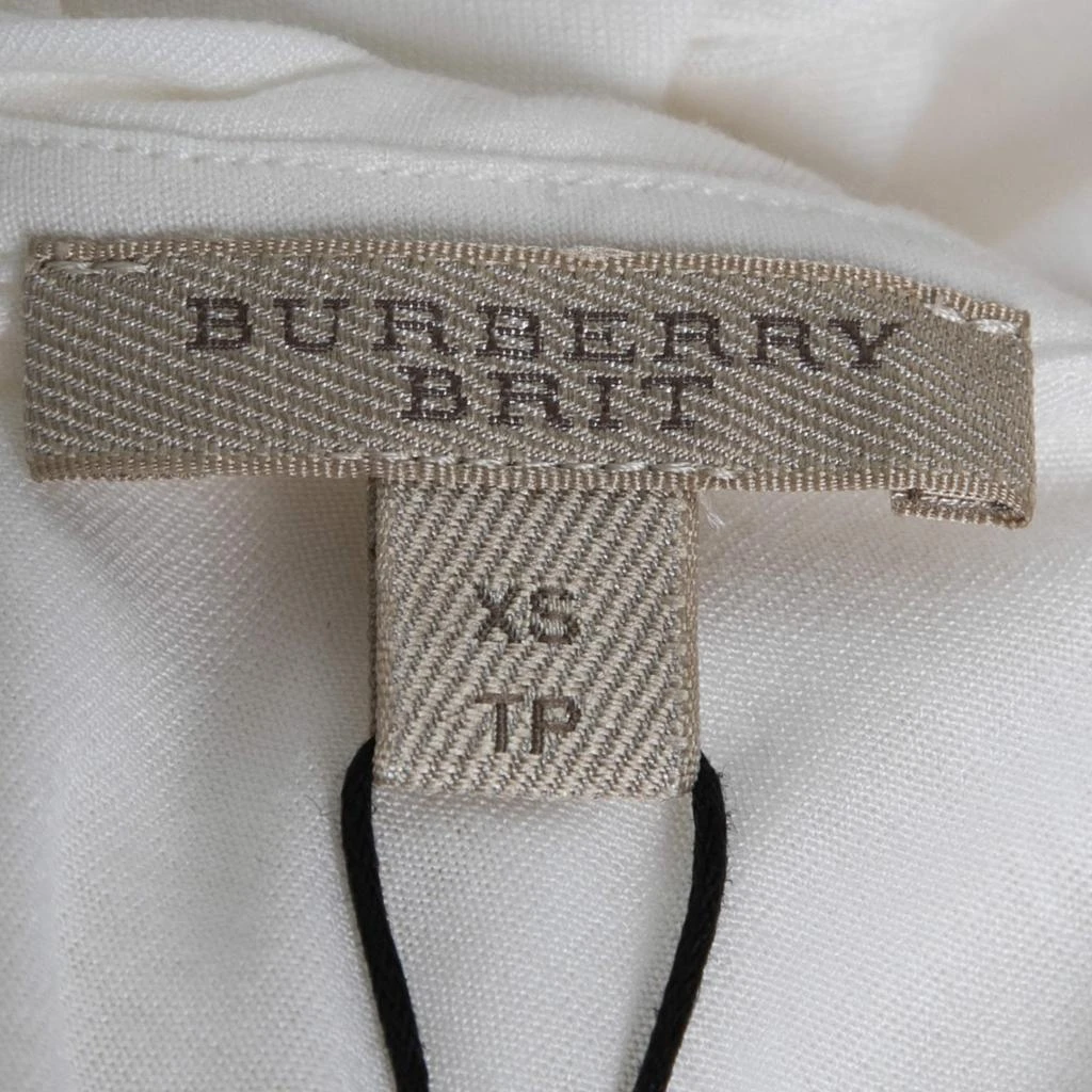 商品[二手商品] Burberry|Burberry Brit White Jersey Logo Embroidered Short Sleeve T-Shirt XS,价格¥978,第4张图片详细描述