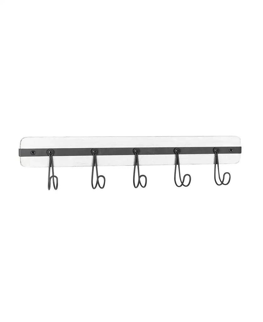 商品Spectrum|Rowan Wall Mount 5-Hook Wood Entryway Storage and Organization Rack,价格¥299,第4张图片详细描述