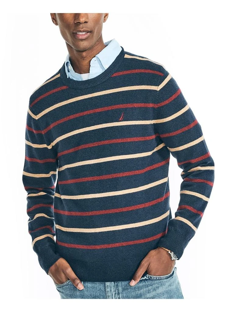商品Nautica|Mens Striped Ribbed Trim Crewneck Sweater,价格¥266,第1张图片详细描述