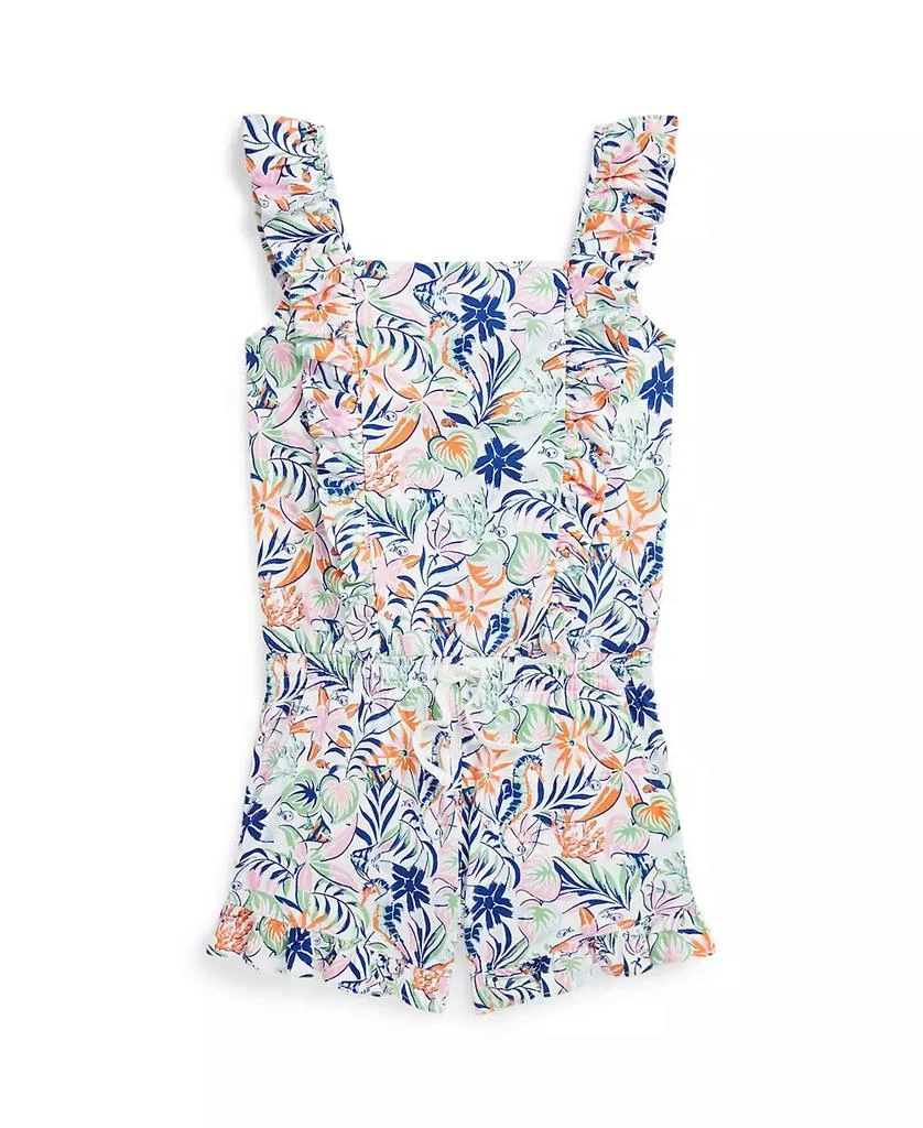 商品Ralph Lauren|Big Girls Tropical-Print Ruffled Cotton Romper,价格¥194,第1张图片