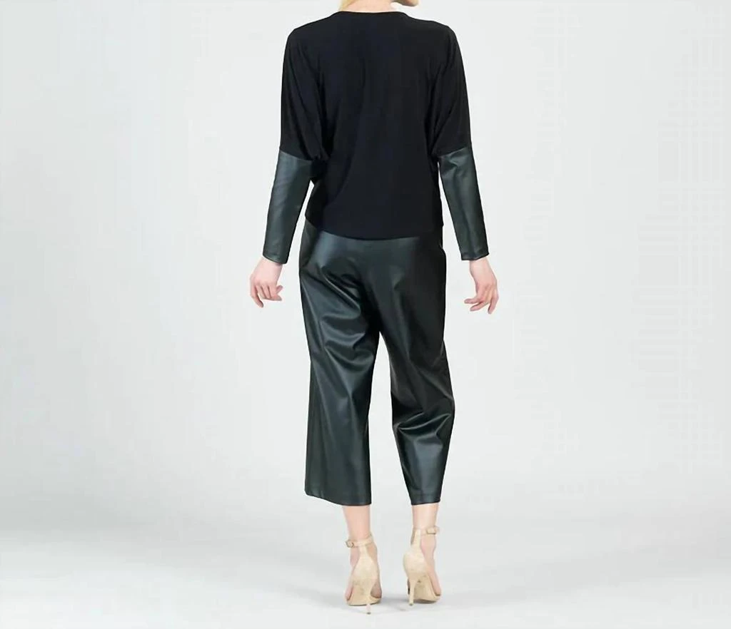 商品CLARA SUNWOO|Clara Sunwoo - Dolman Sleeve Liquid Leather Cuff Top,价格¥497,第2张图片详细描述