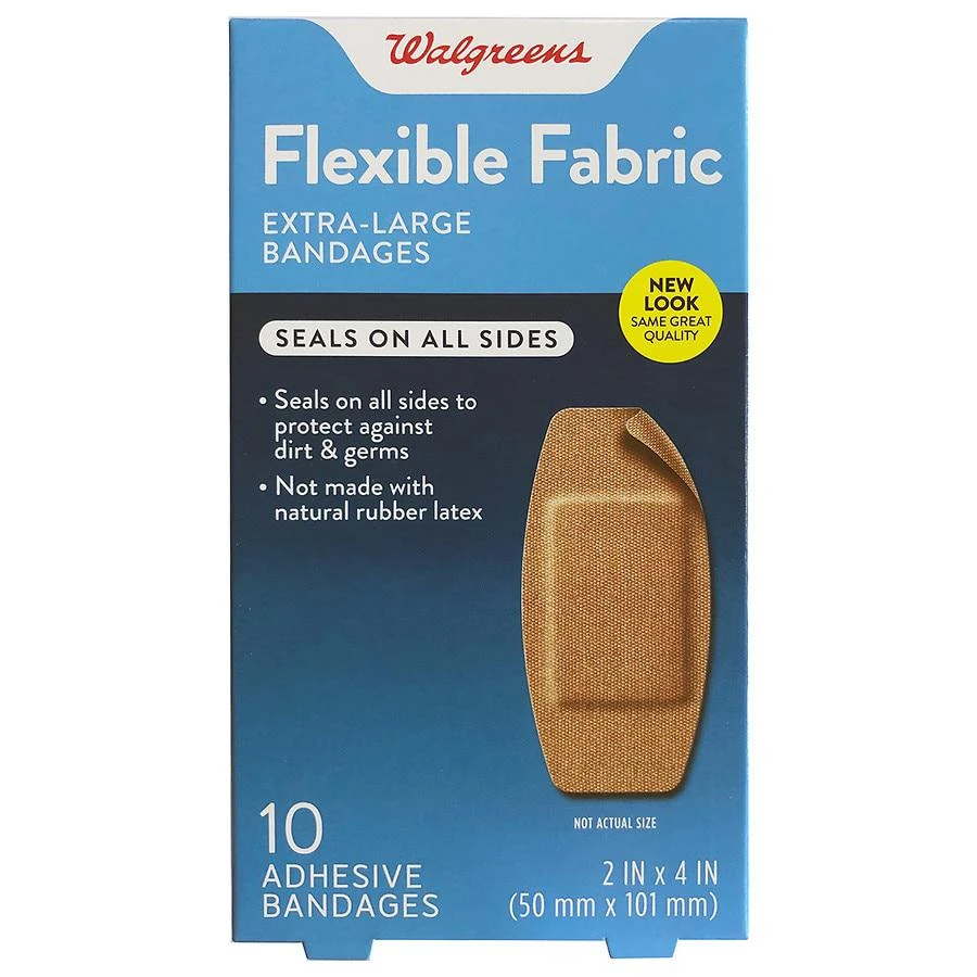 商品Walgreens|Flexible Fabric Bandages Extra-Large,价格¥30,第1张图片