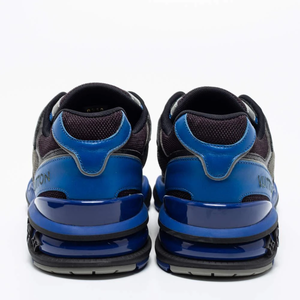 商品[二手商品] Louis Vuitton|Louis Vuitton Black/Blue Leather, Mesh and Monogram Canvas Low-Top Sneakers Size 41,价格¥4392,第5张图片详细描述