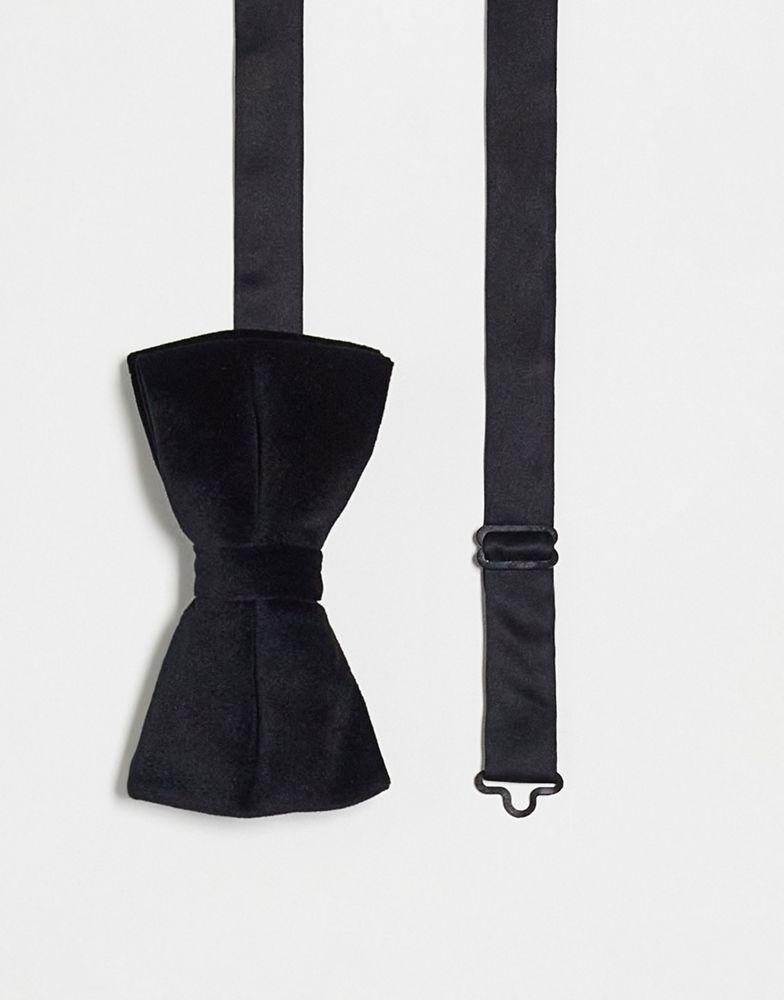 ASOS DESIGN velvet bow tie in black商品第1张图片规格展示