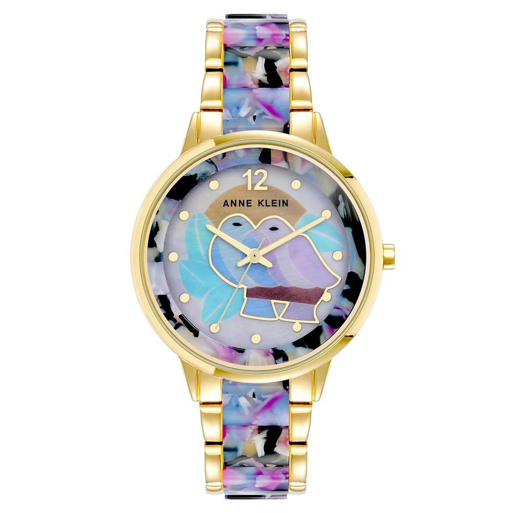 商品Anne Klein|Women's Three-Hand Quartz Rose Gold-Tone Alloy with Multi-Color Resin Bracelet Watch, 37mm,价格¥426,第1张图片