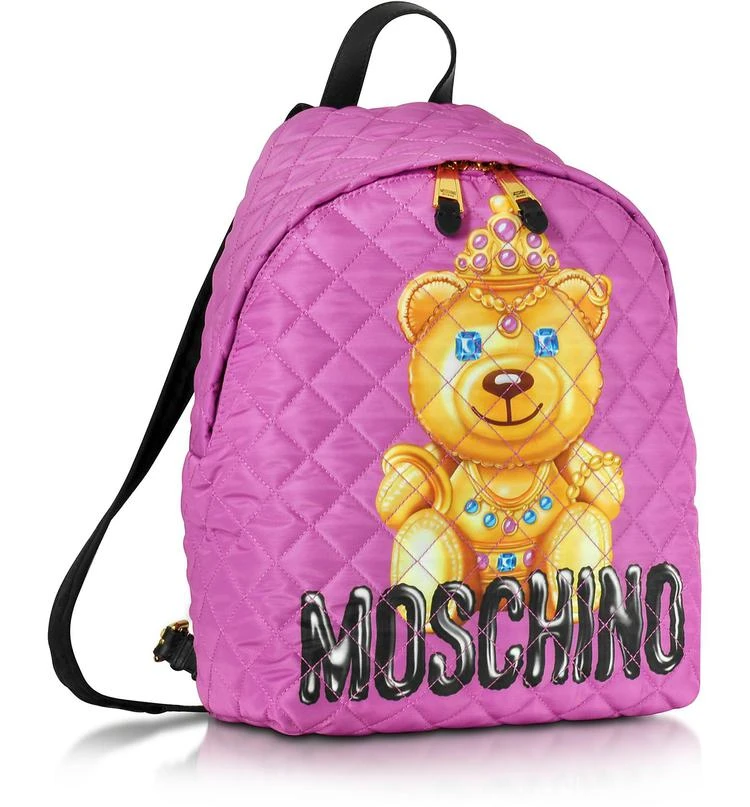 商品Moschino|玩具熊粉红色绗缝尼龙背包,价格¥2183,第2张图片详细描述