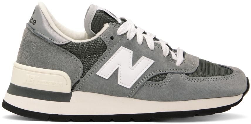 New Balance]Gray Made In USA 990v1 Core Sneakers 纺织面料, 皮革